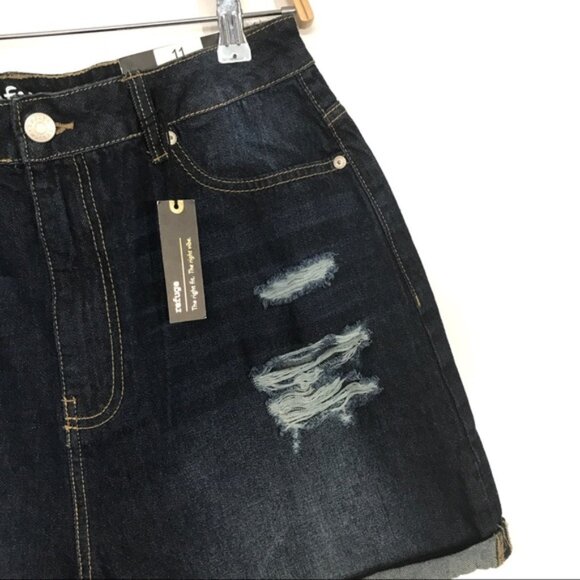 Charlotte Russe Refuge distressed mom shorts Sz 11 - Picture 3 of 7